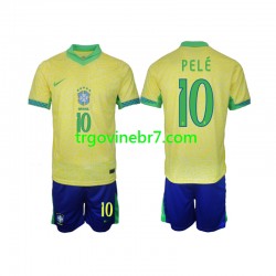 Dres Brazil PELE 10 Domaći 2024 Kratkih Rukava - Dječji Dres Brazil PELE 10 Domaći 2024 Kratkih Rukava - Dječji