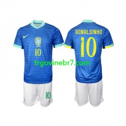 Dres Brazil Ronaldinho 10 Gostujući 2024 Kratkih Rukava - Dječji Dres Brazil Ronaldinho 10 Gostujući 2024 Kratkih Rukava - Dječji