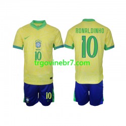 Dres Brazil Ronaldinho 10 Domaći 2024 Kratkih Rukava - Dječji Dres Brazil Ronaldinho 10 Domaći 2024 Kratkih Rukava - Dječji