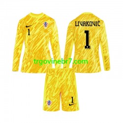 Golmanski Dres - Dres Hrvatska DOMINIK LIVAKOVIC 1 Domaći Euro 2024 Dugim Rukavima - Dječji Golmanski Dres - Dres Hrvatska DOMINIK LIVAKOVIC 1 Domaći Euro 2024 Dugim Rukavima - Dječji