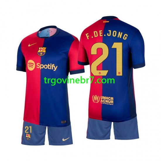 Dres FC Barcelona Frenkie de Jong 21 Domaći 2024-2025 Kratkih Rukava - Dječji