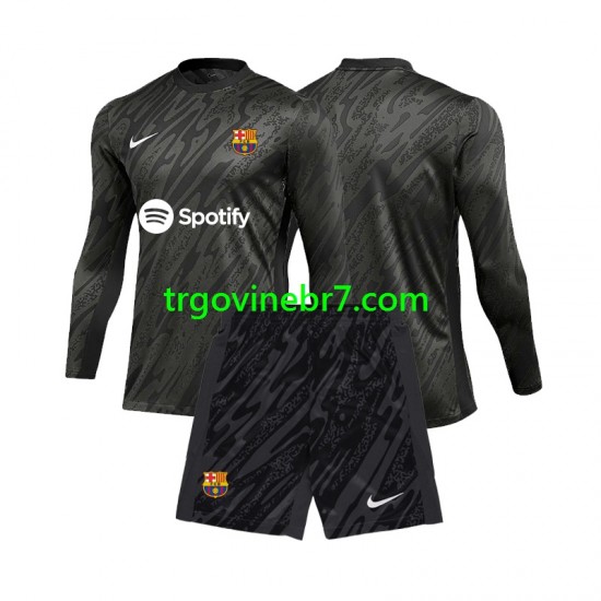 Golmanski Dres - Dres FC Barcelona Treći 2024-2025 Dugim Rukavima - Dječji