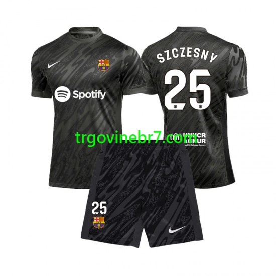 Golmanski Dres - Dres FC Barcelona Wojciech Szczesny 25 Gostujući 2024-2025 Kratkih Rukava - Dječji