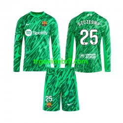 Golmanski Dres - Dres FC Barcelona Wojciech Szczesny 25 Domaći 2024-2025 Dugim Rukavima - Dječji