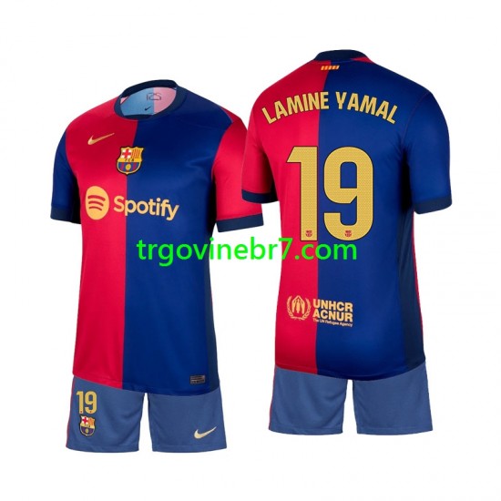 Dres FC Barcelona Lamine Yamal 19 Domaći 2024-2025 Kratkih Rukava - Dječji