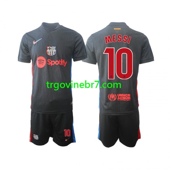 Dres FC Barcelona Lionel Messi 10 Gostujući 2024-2025 Kratkih Rukava - Dječji