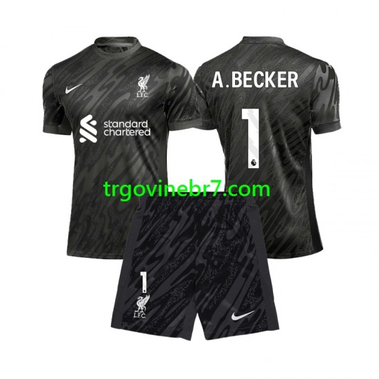 Golmanski Dres - Dres Liverpool Alisson Becker 1 Domaći 2024-2025 Kratkih Rukava - Dječji