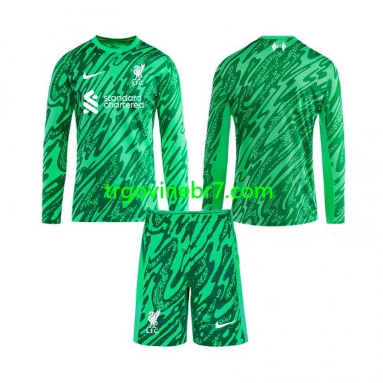 Golmanski Dres - Dres Liverpool Gostujući 2024-2025 Dugim Rukavima - Dječji