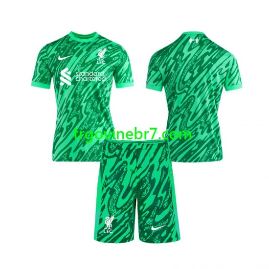 Golmanski Dres - Dres Liverpool Gostujući 2024-2025 Kratkih Rukava - Dječji