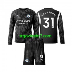 Golmanski Dres - Dres Manchester City Ederson Moraes 31 Četvrti 2024-2025 Dugim Rukavima - Dječji