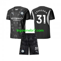 Golmanski Dres - Dres Manchester City Ederson Moraes 31 Četvrti 2024-2025 Kratkih Rukava - Dječji