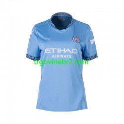 Dres Manchester City Domaći 2024-2025 Kratkih Rukava - Ženska Dres Manchester City Domaći 2024-2025 Kratkih Rukava - Ženska