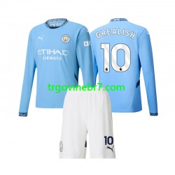 Dres Manchester City Jack Grealish 10 Domaći 2024-2025 Dugim Rukavima - Dječji