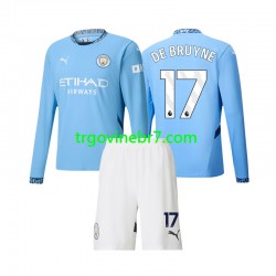 Dres Manchester City Kevin De Bruyne 17 Domaći 2024-2025 Dugim Rukavima - Dječji