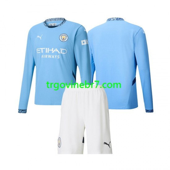 Dres Manchester City Domaći 2024-2025 Dugim Rukavima - Dječji