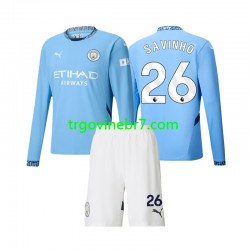 Dres Manchester City Savinho 26 Domaći 2024-2025 Dugim Rukavima - Dječji