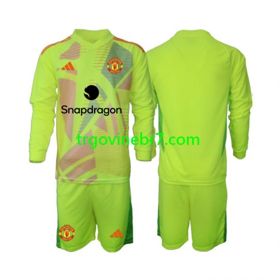 Golmanski Dres - Dres Manchester United Gostujući 2024-2025 Dugim Rukavima - Dječji