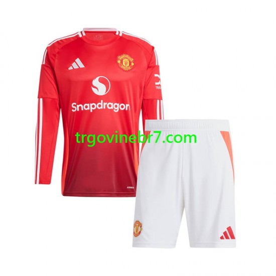 Dres Manchester United Domaći 2024-2025 Dugim Rukavima - Dječji
