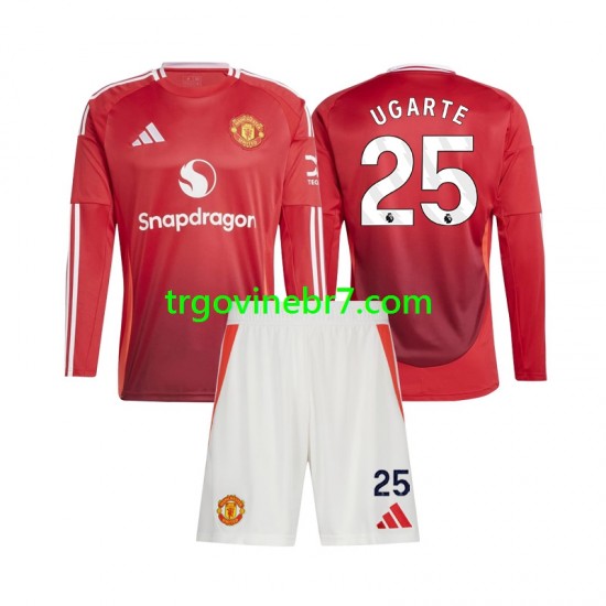 Dres Manchester United Manuel Ugarte 25 Domaći 2024-2025 Dugim Rukavima - Dječji