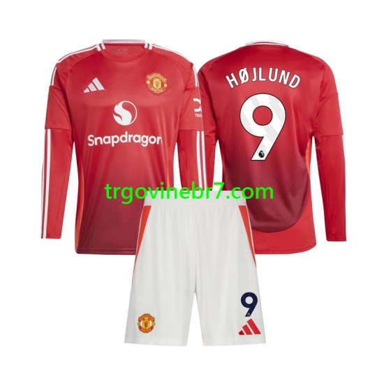 Dres Manchester United Rasmus Hojlund 9 Domaći 2024-2025 Dugim Rukavima - Dječji