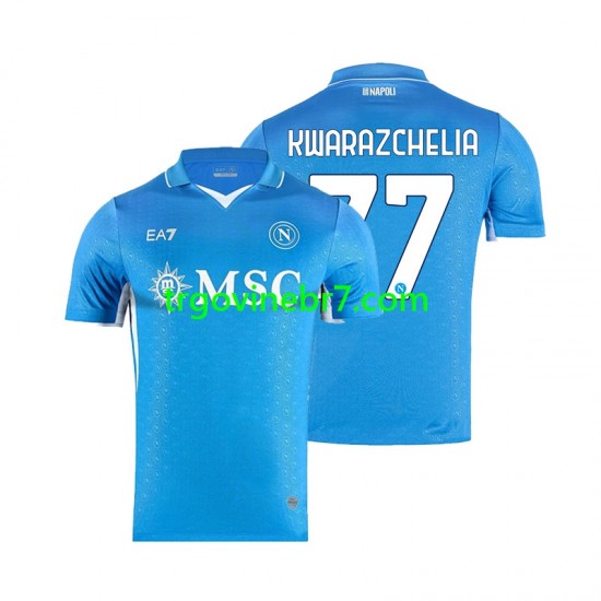 Dres Napoli Khvicha Kvaratskhelia 77 Domaći 2024-2025 Kratkih Rukava - Muški