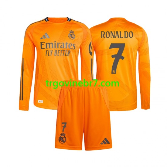 Dres Real Madrid Cristiano Ronaldo 7 Gostujući 2024-2025 Dugim Rukavima - Dječji