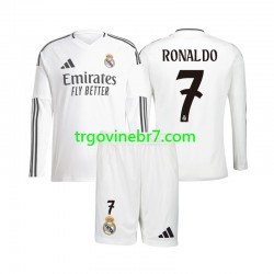 Dres Real Madrid Cristiano Ronaldo 7 Domaći 2024-2025 Dugim Rukavima - Dječji
