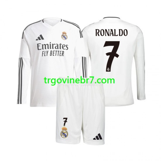 Dres Real Madrid Cristiano Ronaldo 7 Domaći 2024-2025 Dugim Rukavima - Dječji
