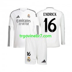 Dres Real Madrid Endrick 16 Domaći 2024-2025 Dugim Rukavima - Dječji