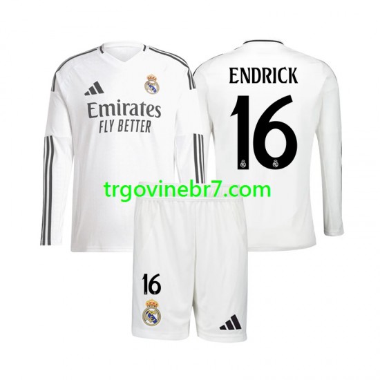 Dres Real Madrid Endrick 16 Domaći 2024-2025 Dugim Rukavima - Dječji