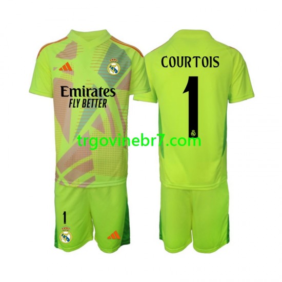 Golmanski Dres - Dres Real Madrid COURTOIS 1 Četvrti 2024-2025 Kratkih Rukava - Dječji