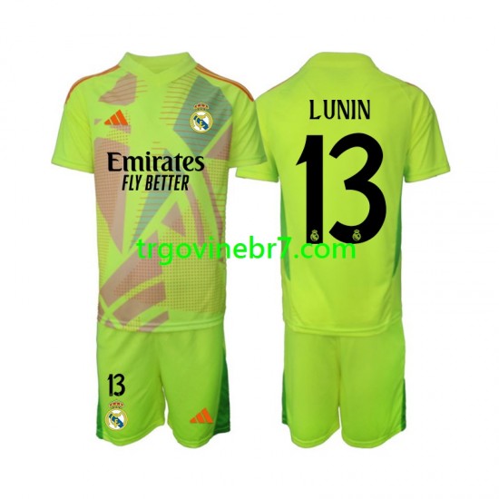 Golmanski Dres - Dres Real Madrid Lunin 13 Četvrti 2024-2025 Kratkih Rukava - Dječji