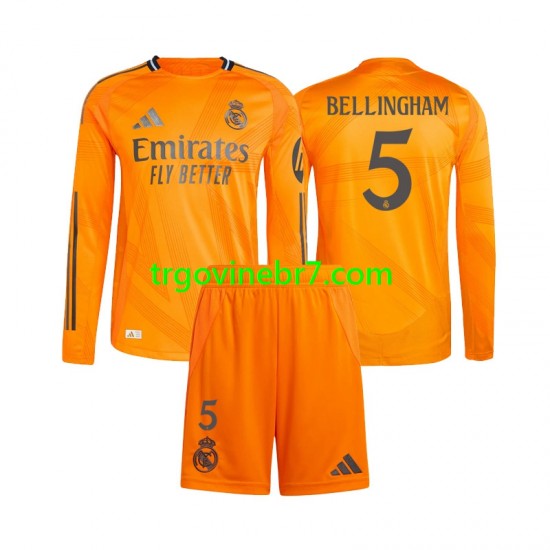 Dres Real Madrid Jude Bellingham 5 Gostujući 2024-2025 Dugim Rukavima - Dječji