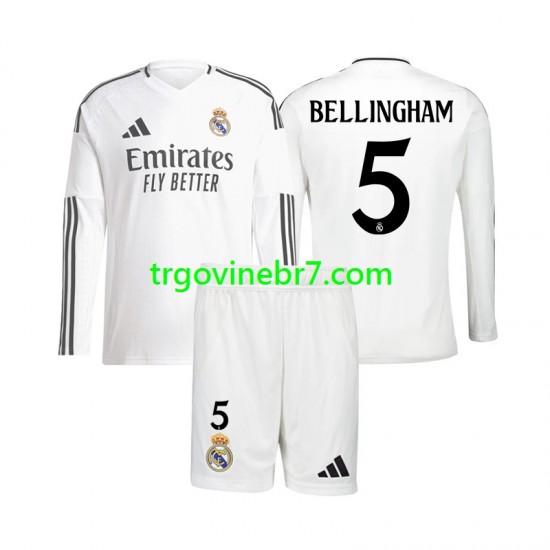 Dres Real Madrid Jude Bellingham 5 Domaći 2024-2025 Dugim Rukavima - Dječji