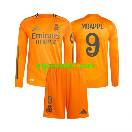 Dres Real Madrid Mbappé Kylian 9 Gostujući 2024-2025 Dugim Rukavima - Dječji