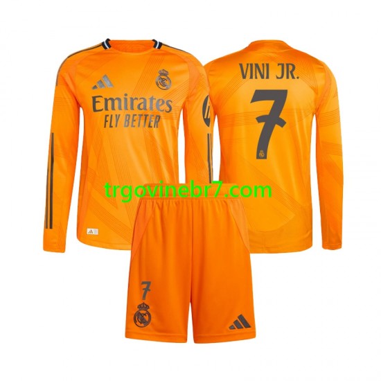 Dres Real Madrid Vinicius Junior 7 Gostujući 2024-2025 Dugim Rukavima - Dječji