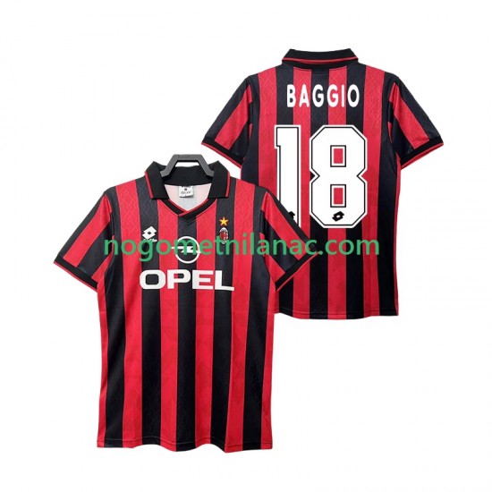 Dres AC Milan BAGGIO 18 1995 1996 Retro Domaći Kratkih Rukava - Muški