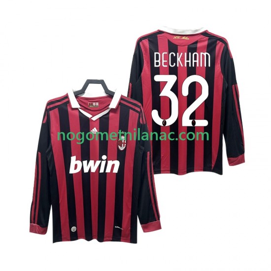 Dres AC Milan BECKHAM 32 2009 Retro Domaći 2010 Dugim Rukavima - Muški