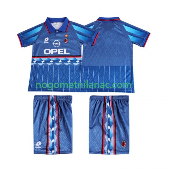 Dres AC Milan 1995 1996 Retro Gostujući Kratkih Rukava - Dječji