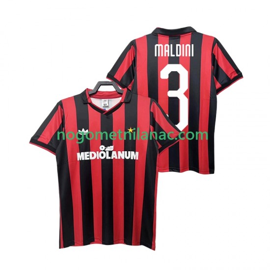 Dres AC Milan MALDINI 3 1990 1991 Retro Domaći Kratkih Rukava - Muški