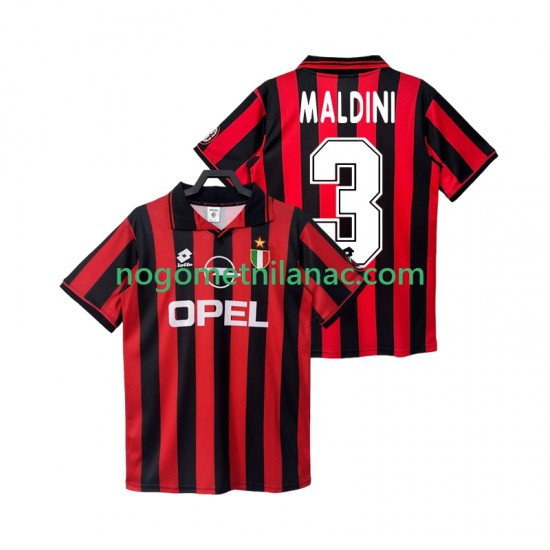 Dres AC Milan MALDINI 3 1996 1997 Retro Domaći Kratkih Rukava - Muški