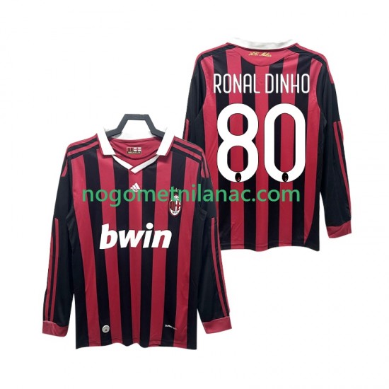 Dres AC Milan RONALDINHO 80 2009 Retro Domaći 2010 Dugim Rukavima - Muški