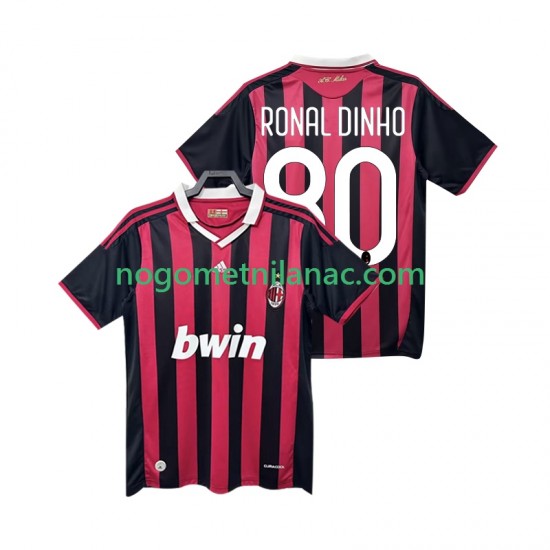 Dres AC Milan RONALDINHO 80 2009 Retro Domaći 2010 Kratkih Rukava - Muški