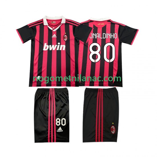 Dres AC Milan RONALDINHO 80 2009 Retro Domaći 2010 Kratkih Rukava - Dječji