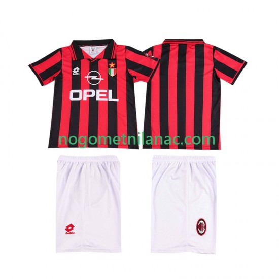 Dres AC Milan 1996 1997 Retro Domaći Kratkih Rukava - Dječji
