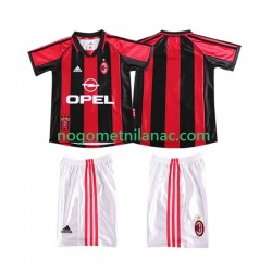 Dres AC Milan Retro Domaći 1998 1999 Kratkih Rukava - Dječji