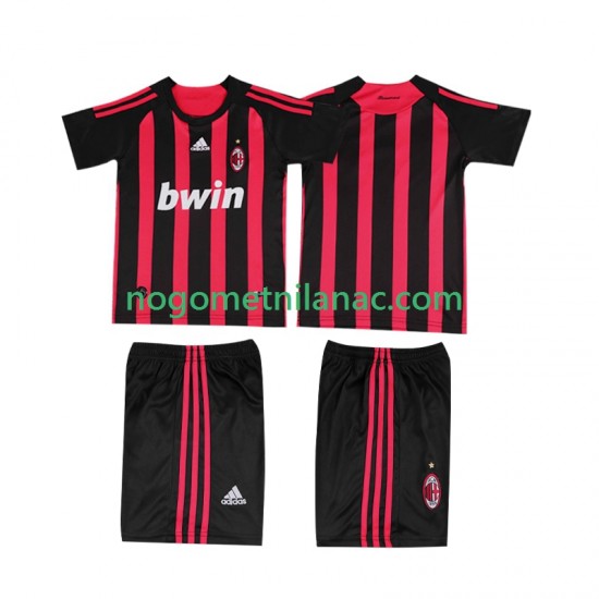 Dres AC Milan 2009 Retro Domaći 2008 Kratkih Rukava - Dječji