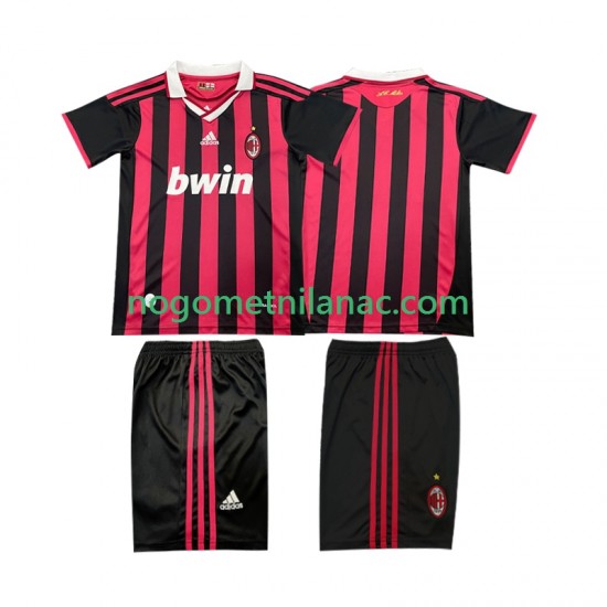 Dres AC Milan 2009 Retro Domaći 2010 Kratkih Rukava - Dječji