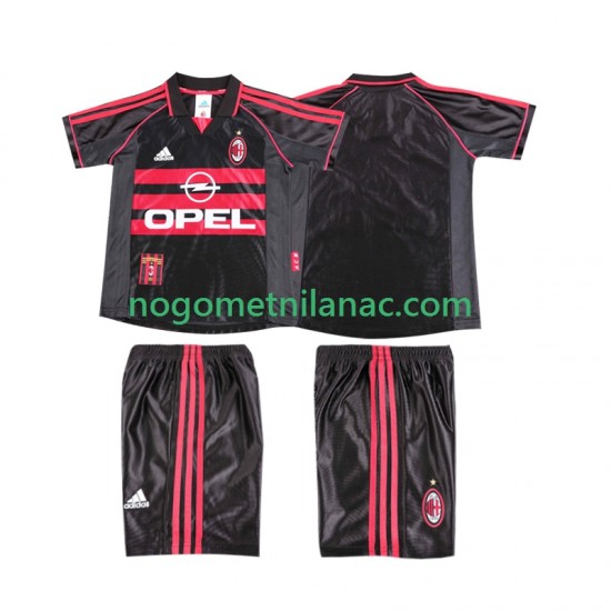 Dres AC Milan Retro Treći 1998 1999 Kratkih Rukava - Dječji