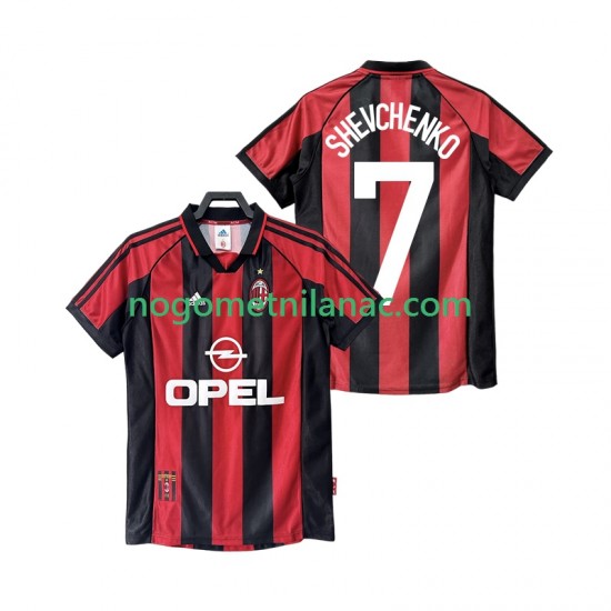 Dres AC Milan SHEVCHENKO 7 Retro Domaći 1998 1999 Kratkih Rukava - Muški